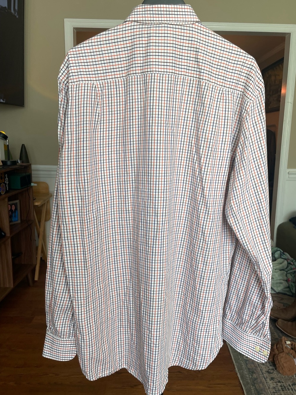 Beretta Men’s Long Sleeve Button-Down Shirt Size XL Blue/Orange/Brown Plaid - Picture 4 of 4